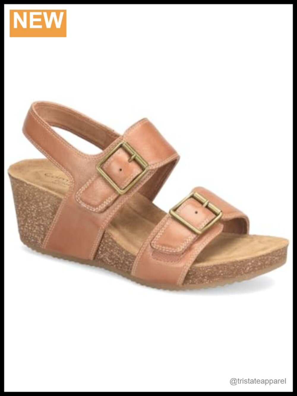 Comfortiva Erlina Leather Cork Wedge Slingback Sandal Platform